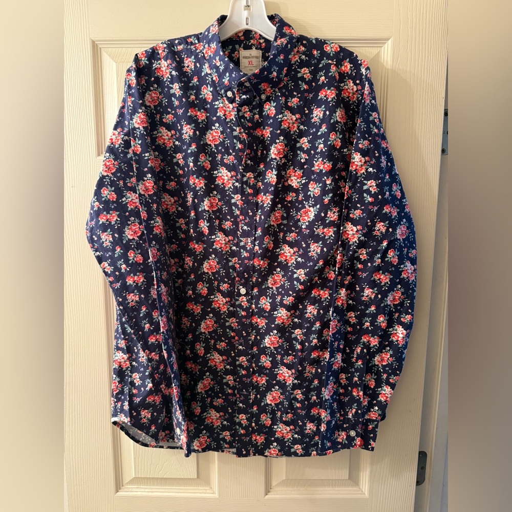 GAP Mens Floral Print Oxford Shirt - XL